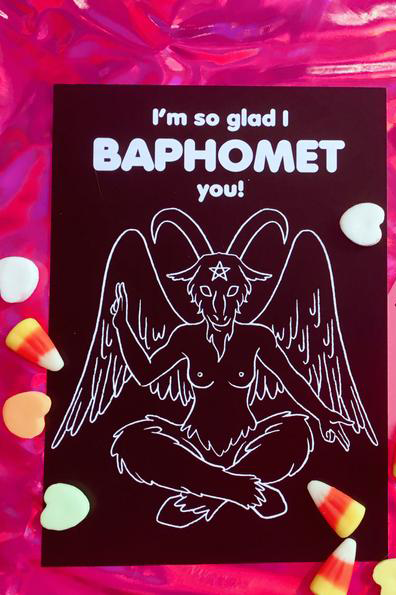 Val-O-Ween Postcards: Baphomet Black